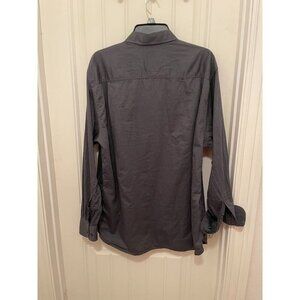 Tommy Bahama Mens Long Sleeve Button-Up Shirt Size L Grey Herringbone Pattern Wi